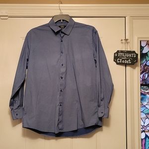 Jones New York Signature Dress Shirt XL Blue Grey